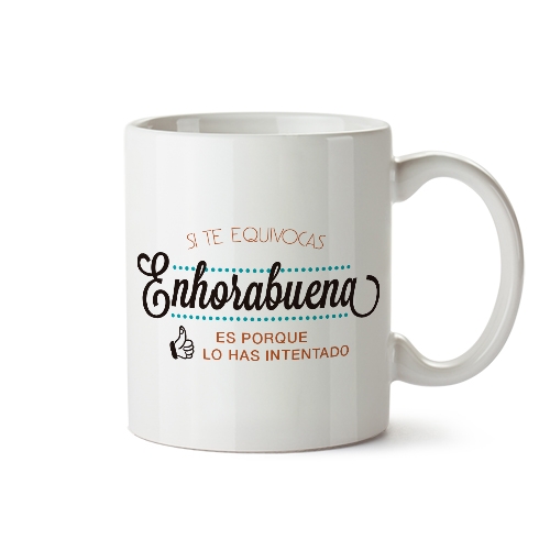 Taza con frase motivadora para empresas