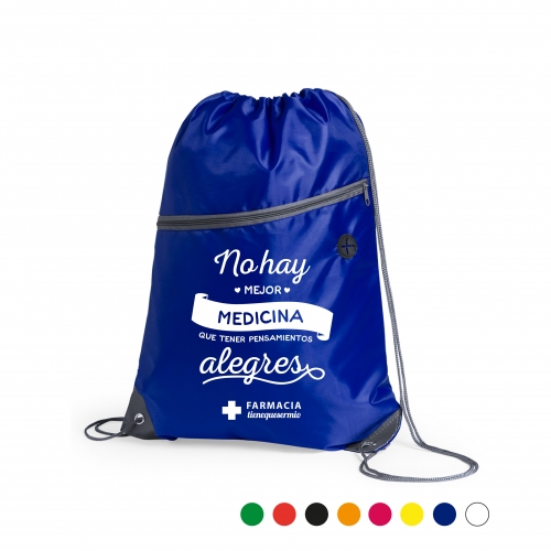 Mochila cordones con cremallera para farmacias 